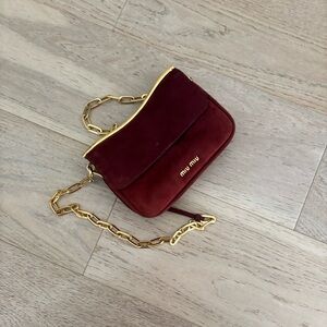 Miu Miu Burgundy and Gold Bag